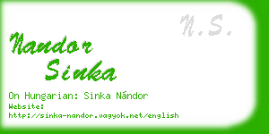nandor sinka business card